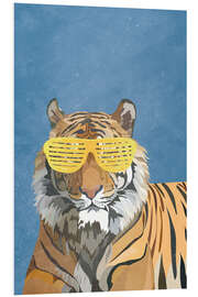 Foam board print Tiger with Party Glasses I