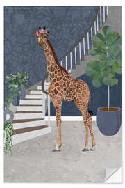 Selvklebende plakat Giraffe at the Staircase