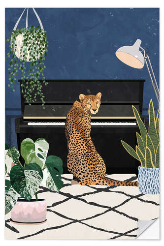 Naklejka na ścianę Cheetah in the Piano Room