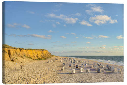 Canvas print Red cliff on the island Sylt, Germany