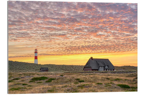 Gallery print Lighthouse in the sunset on Sylt, Germany