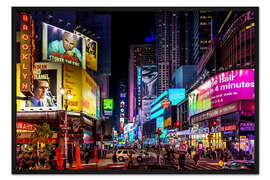 Gerahmter Kunstdruck Nachts am Times Square in NYC