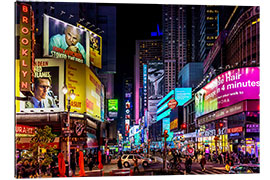 Cuadro de plexi-alu Times Square en Nueva York por la noche