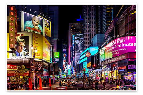 Poster Times Square in New York at night