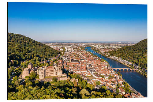 Aluminium print Heidelberg Castle from up above