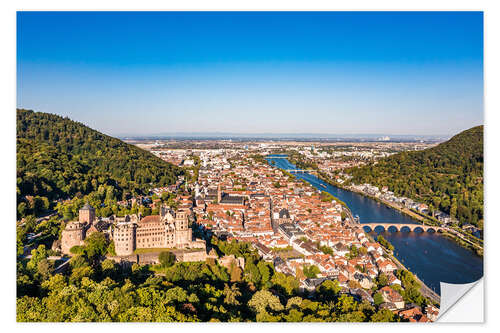 Vinilo para la pared Castillo de Heidelberg desde arriba