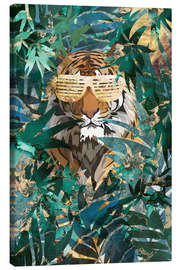 Canvas print  Jungle Tiger with Party Glasses - Sarah Manovski