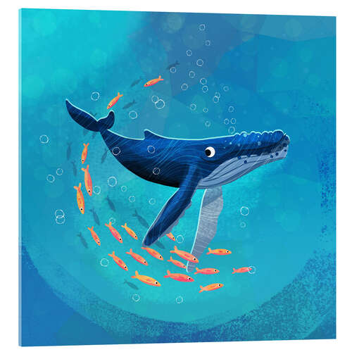 Acrylic print Humpback whale with school II