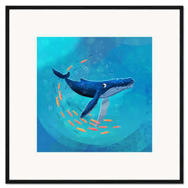 Stampa artistica con cornice Humpback whale with school II