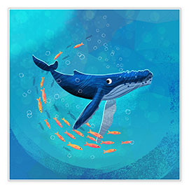 Obraz  Humpback whale with school II - Julia Reyelt