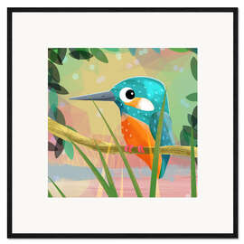 Ingelijste kunstdruk The little Kingfisher