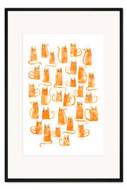 Gerahmter Kunstdruck Orangene Katzen