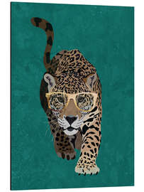 Magnettafel Neugieriger Jaguar mit Brille