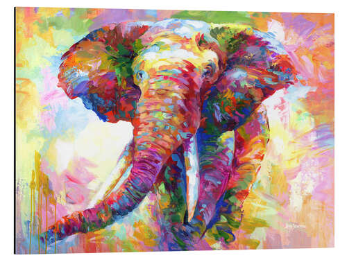 Aluminiumtavla Happy Colourful Elephant Portrait