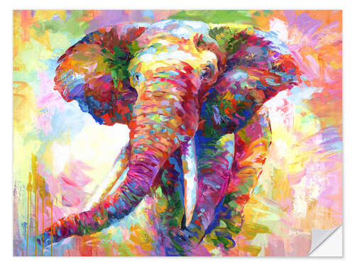 Adesivo murale Happy Colourful Elephant Portrait