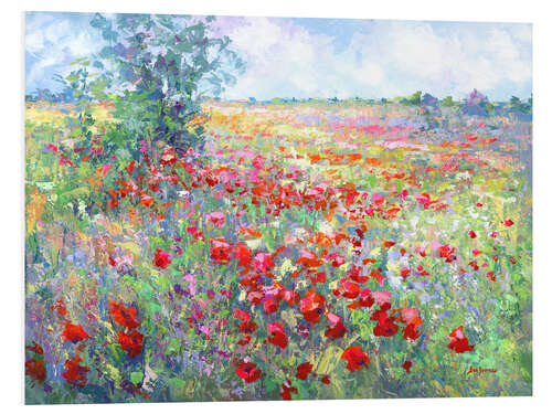 Foam board print Tuscan Wildflower Field