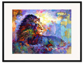 Gerahmter Kunstdruck Löwe Pop Art Porträt