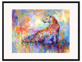 Framed art print Colorful Leopard II