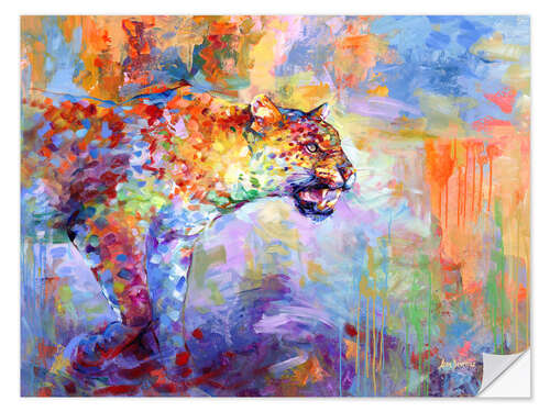 Muursticker Colorful Leopard