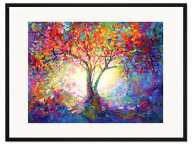 Gerahmter Kunstdruck Bunter Lebensbaum III