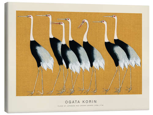 Canvas print Flock of Japanese Red Crown Cranes