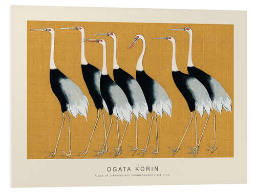 Foam board print Flock of Japanese Red Crown Cranes