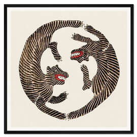 Gerahmter Kunstdruck Traditional Japanese Woodblock Tiger