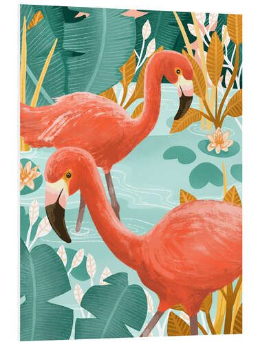 Foam board print Flamingos in the water