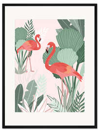 Gerahmter Kunstdruck Flamingo-Träume
