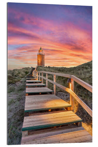 Tableau en plexi-alu Cross mark fire, Rotes Kliff on Sylt