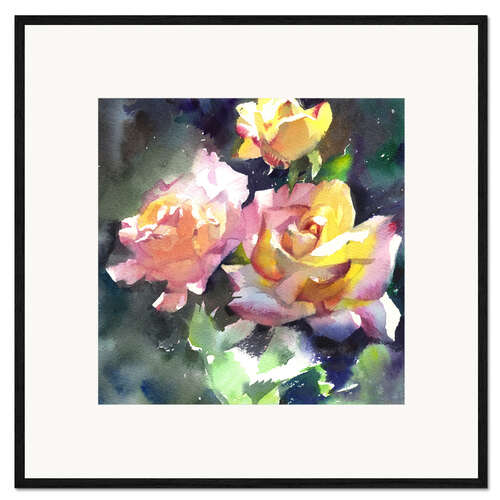 Impresión de arte enmarcada Roses in the Sunlight