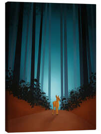 Canvastavla Little Deer in the Big Forest