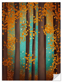 Selvklebende plakat Magical Autumn Forest