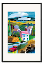 Gerahmter Kunstdruck Dorf in Europa