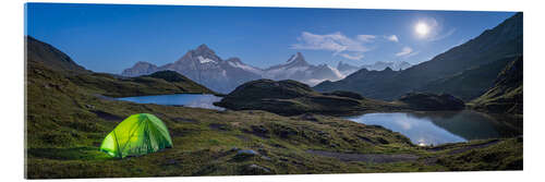 Acrylglasbild Vollmond am Bachalpsee in der Schweiz