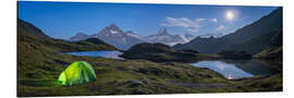 Aluminium print Full moon at the Bachalpsee in Switzerland