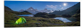 Tableau en plexi-alu Full moon at the Bachalpsee in Switzerland