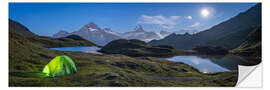 Wall sticker Full moon at the Bachalpsee in Switzerland