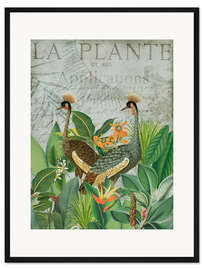 Gerahmter Kunstdruck Kraniche in den Tropen