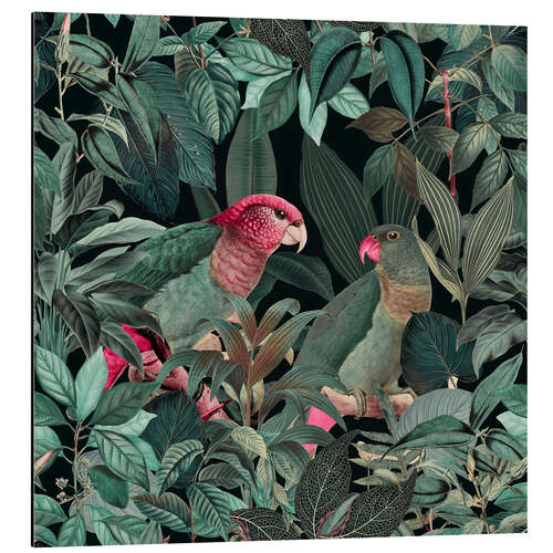 Quadro em alumínio Green Jungle Birds