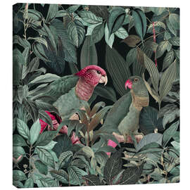 Lærredsbillede  Green Jungle Birds - Andrea Haase