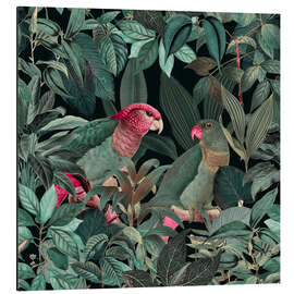 Magnettafel Grüne Dschungelvögel