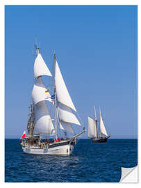 Selvklæbende plakat Sailing ships during the Hanse Sail