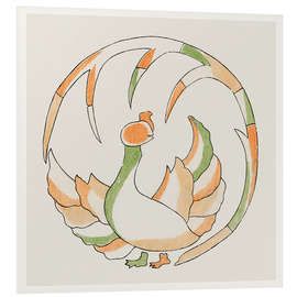 Stampa su PVC Traditional Japanese Woodblock Rooster