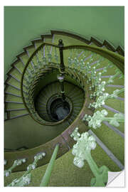 Muursticker Green Spiral Staircase III