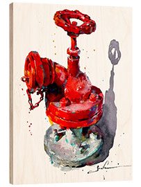 Stampa su legno Fire hydrant