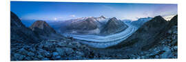 Quadro em PVC Full moon over the Aletsch Glacier