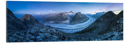 Cuadro de plexi-alu Full moon over the Aletsch Glacier