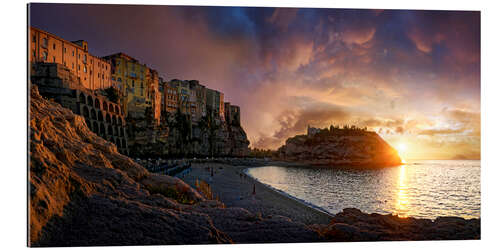 Gallery print Sunset on Tropea beach