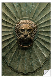 Autocolante decorativo Doorknob with lion head